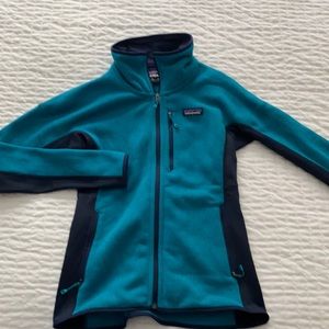 Patagonia- Women’s performance Better Sweater Jacket- Teal (small)